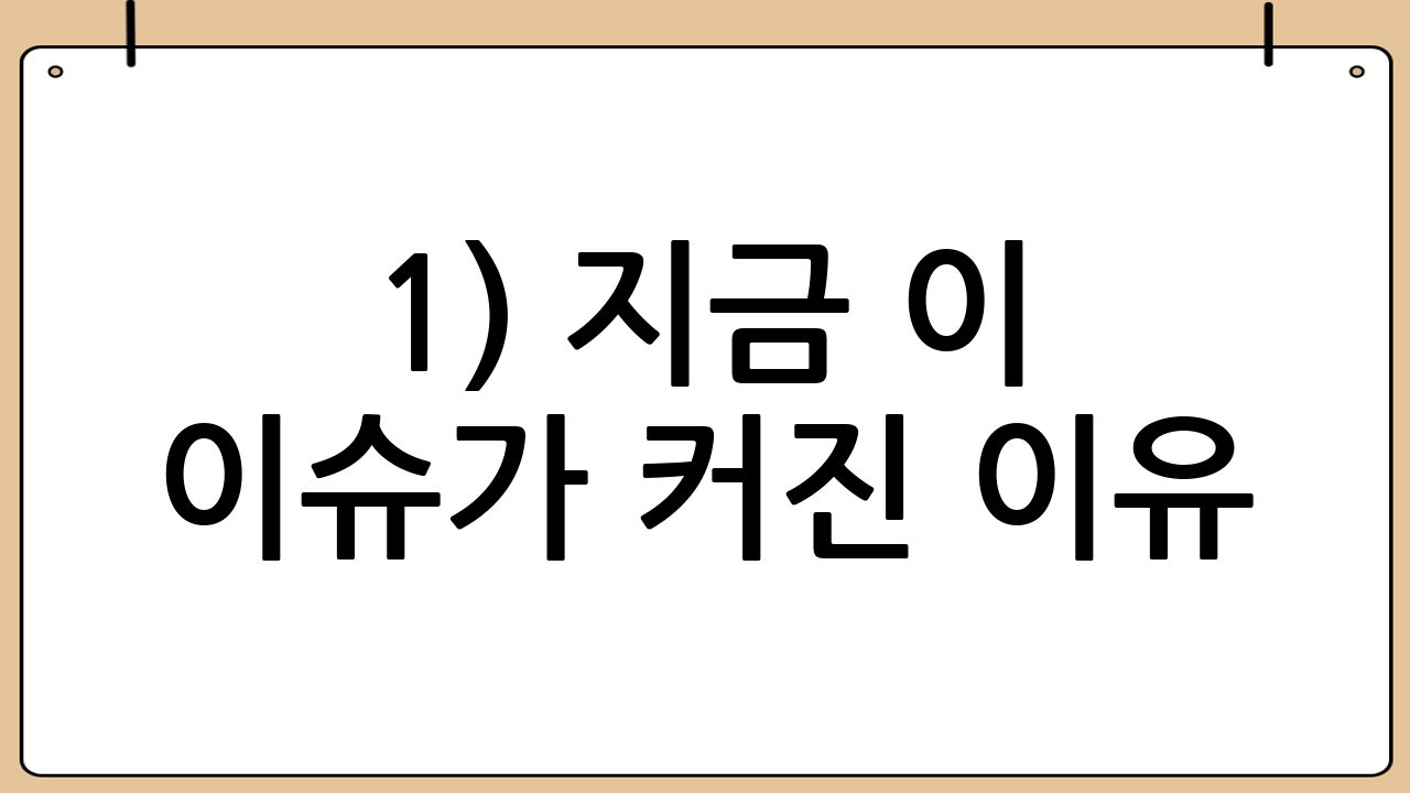 1) 지금 이 이슈가 커진 이유