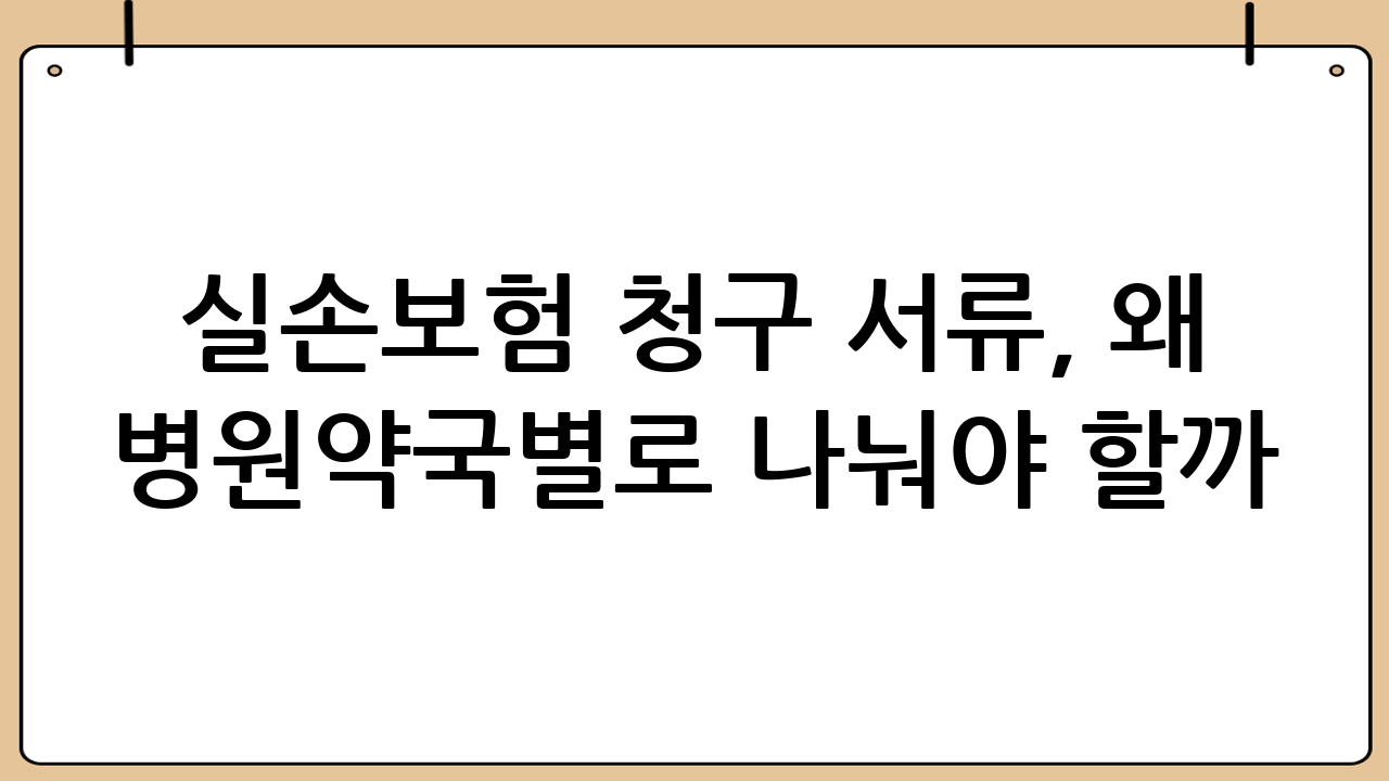 실손보험 청구 서류, 왜 병원·약국별로 나눠야 할까?