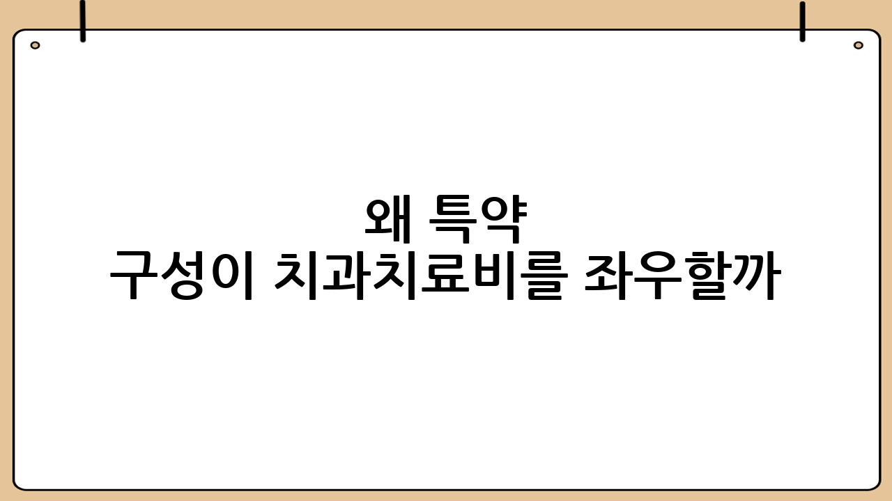 왜 ‘특약 구성’이 치과치료비를 좌우할까?