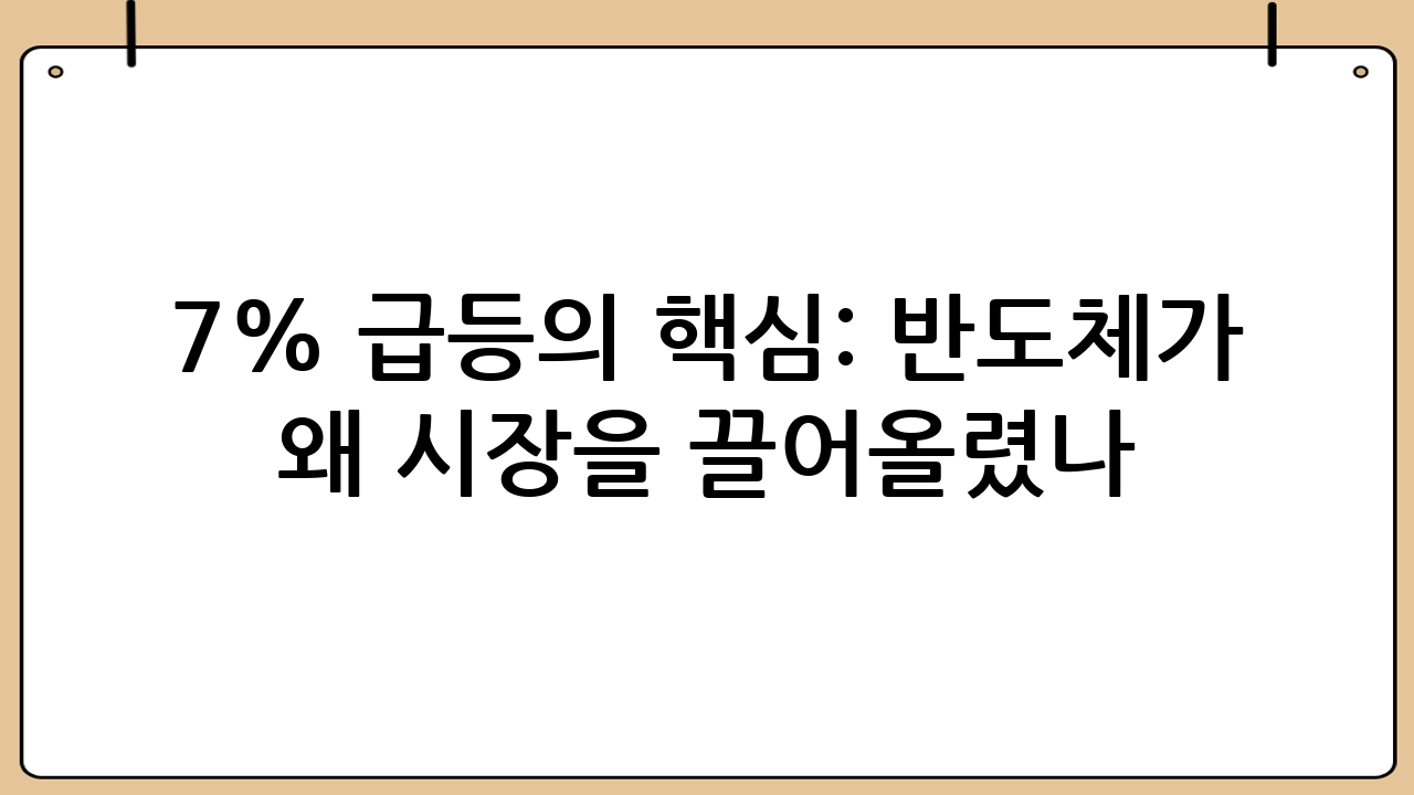 7% 급등의 핵심: 반도체가 왜 시장을 끌어올렸나?