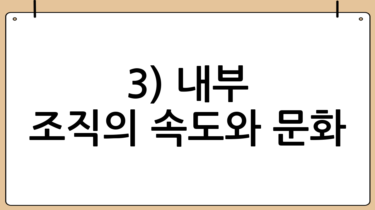 3) 내부 조직의 속도와 문화