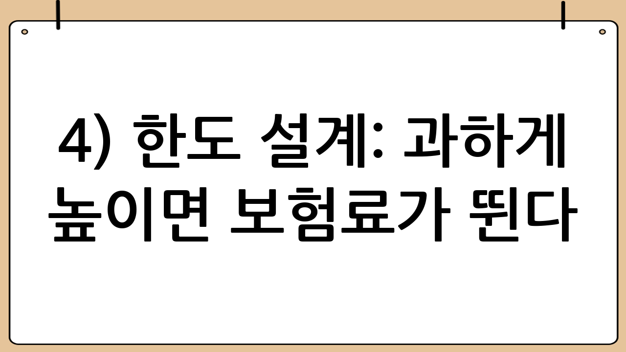 4) 한도 설계: 과하게 높이면 보험료가 뛴다