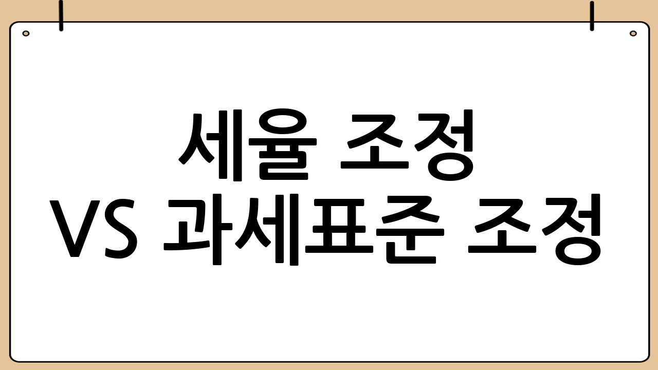 세율 조정 vs 과세표준 조정