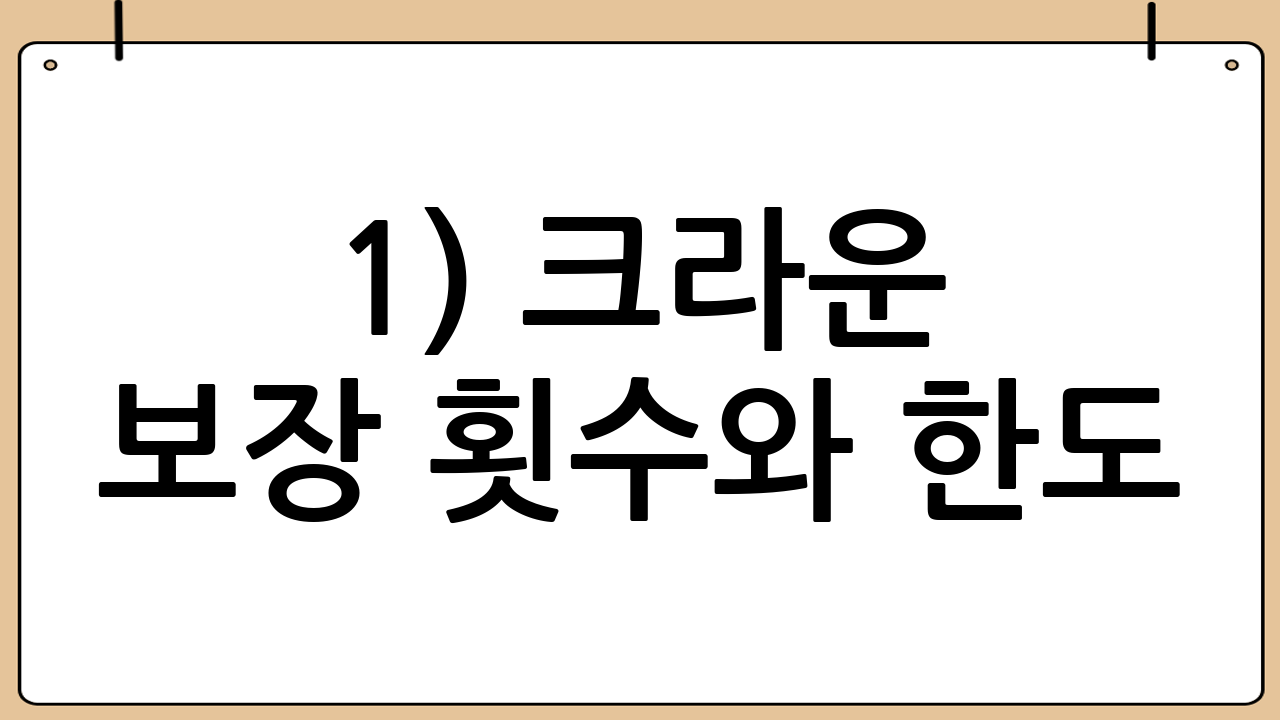 1) 크라운 보장 횟수와 한도