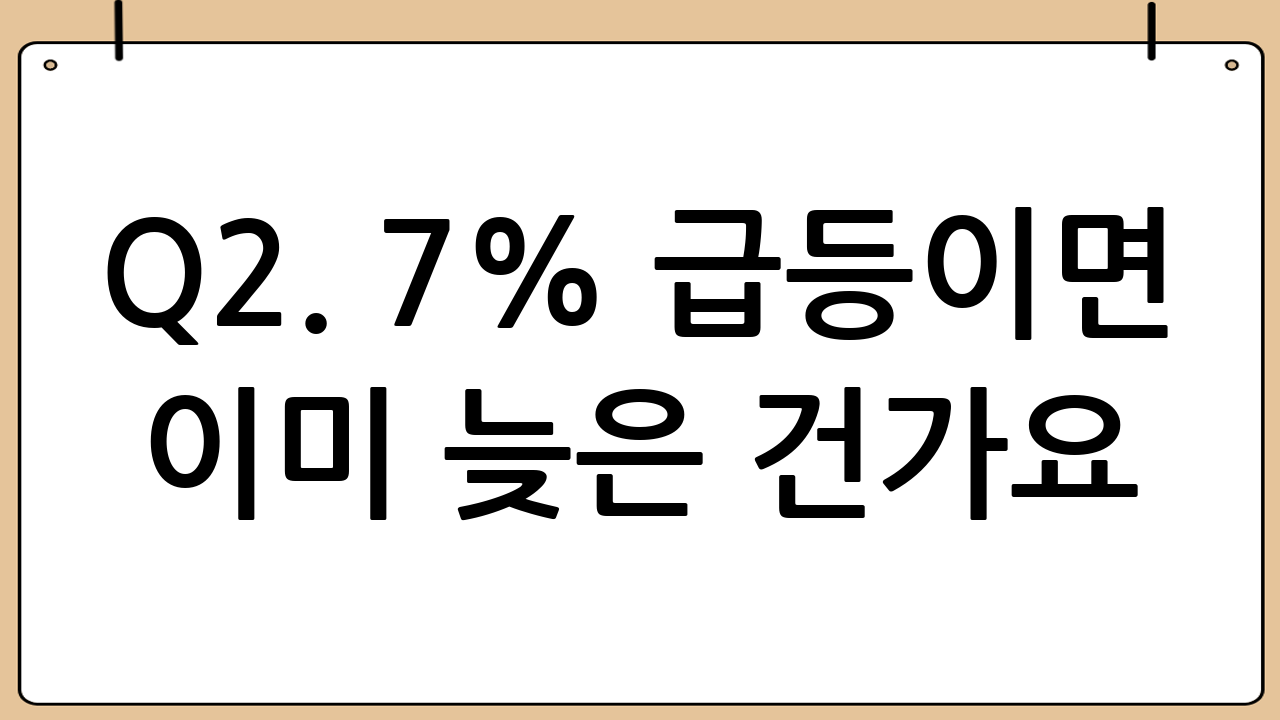 Q2. 7% 급등이면 이미 늦은 건가요?