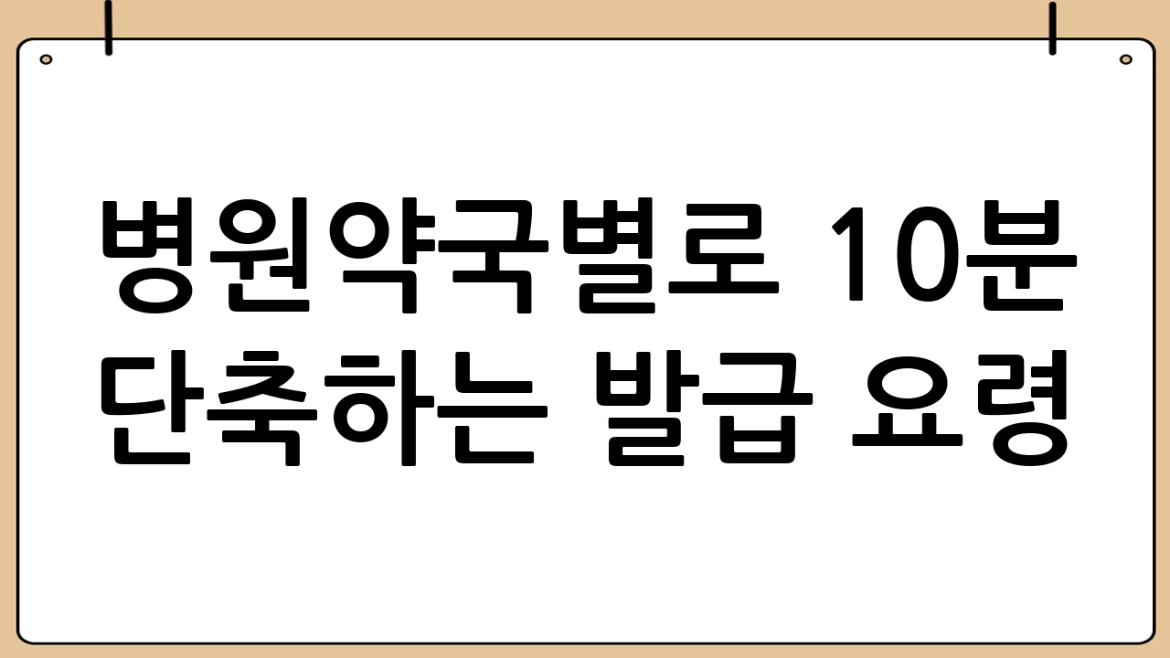 병원·약국별로 10분 단축하는 발급 요령