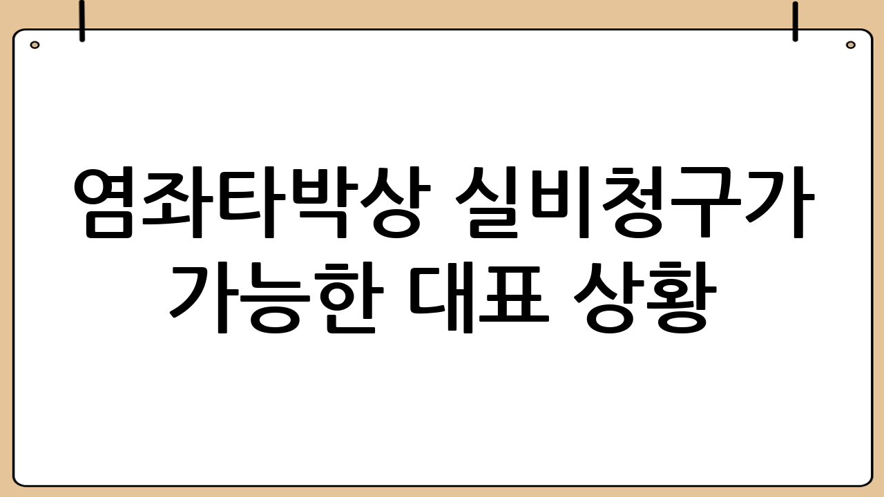 염좌·타박상 실비청구가 가능한 대표 상황