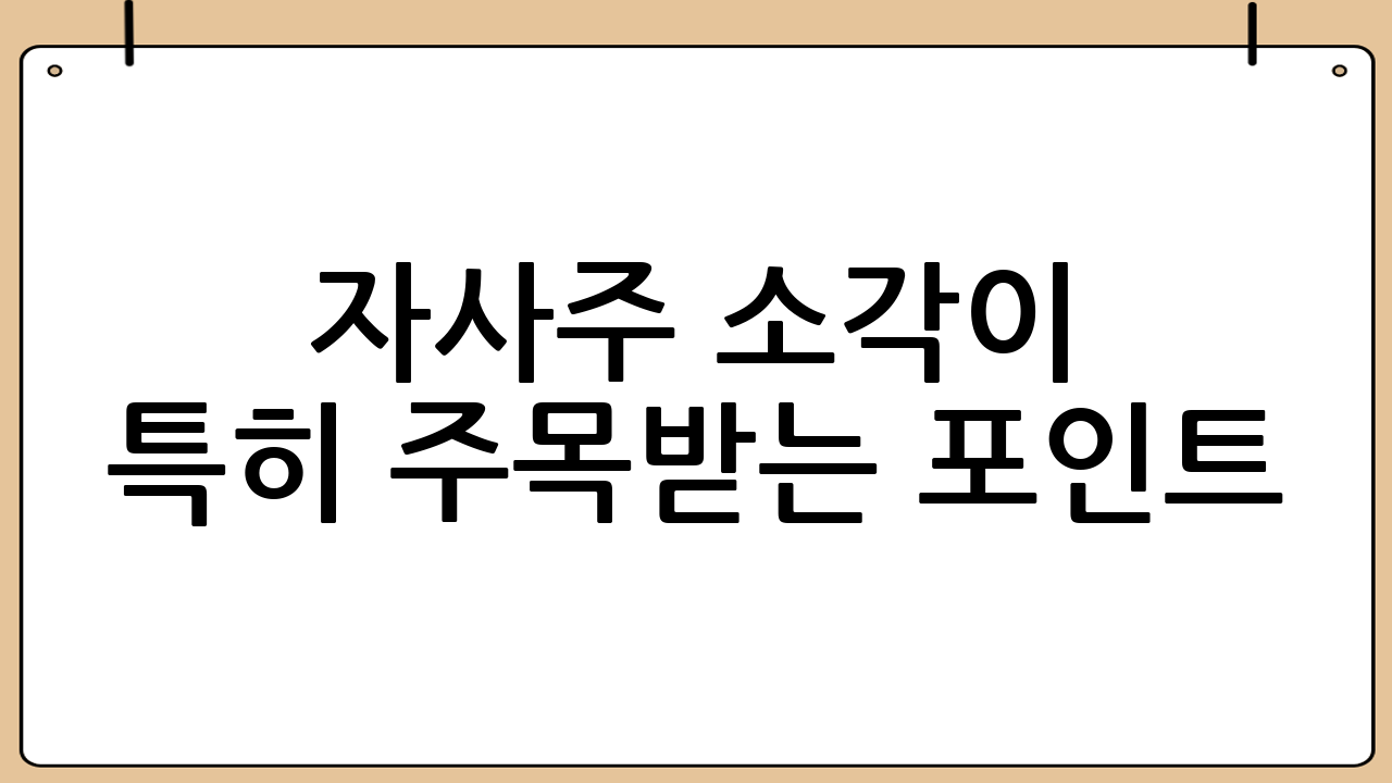 자사주 소각이 특히 주목받는 포인트