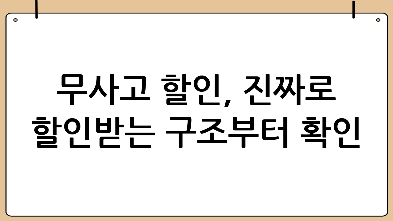 무사고 할인, 진짜로 할인받는 구조부터 확인