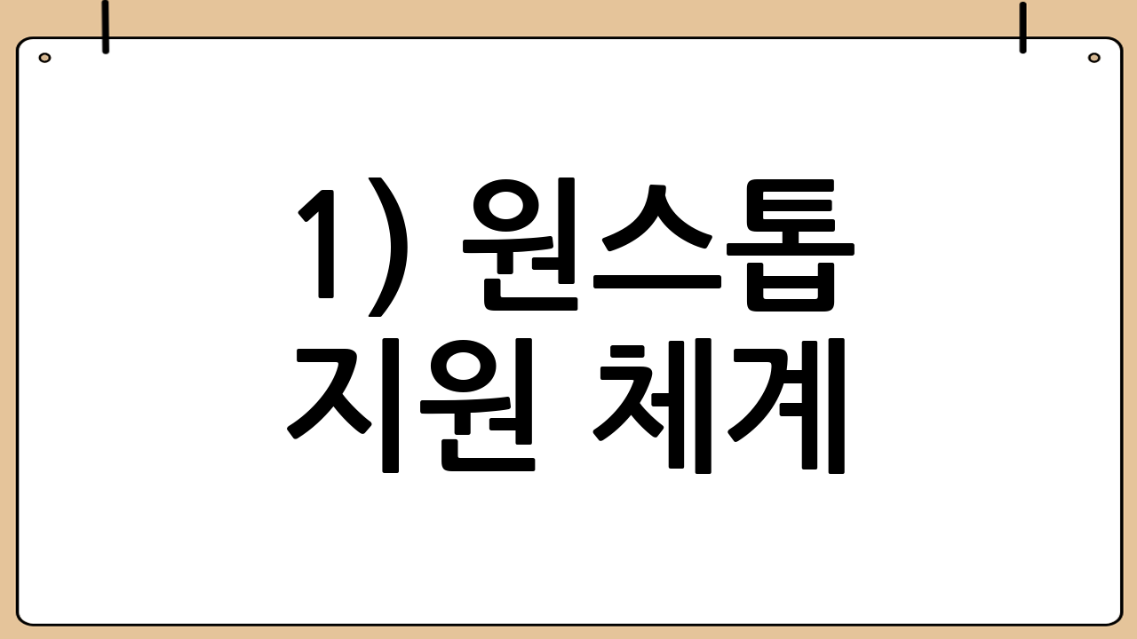 1) 원스톱 지원 체계