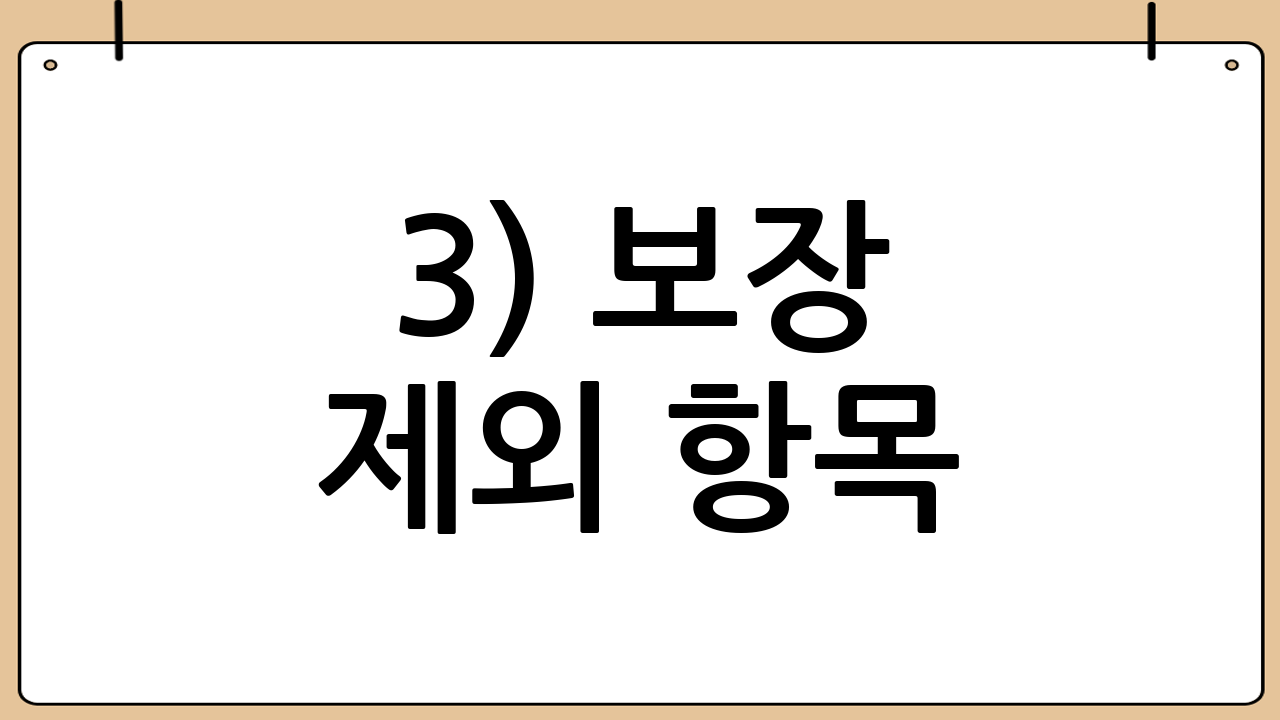 3) 보장 제외 항목