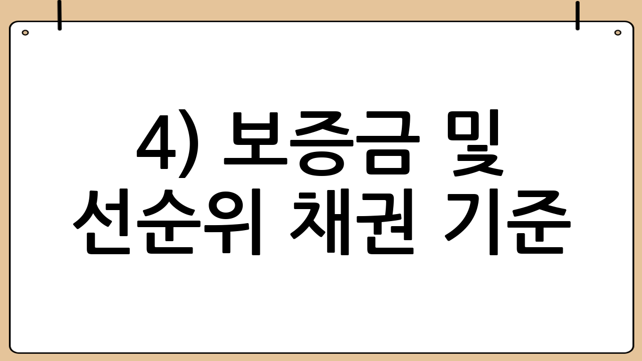 4) 보증금 및 선순위 채권 기준