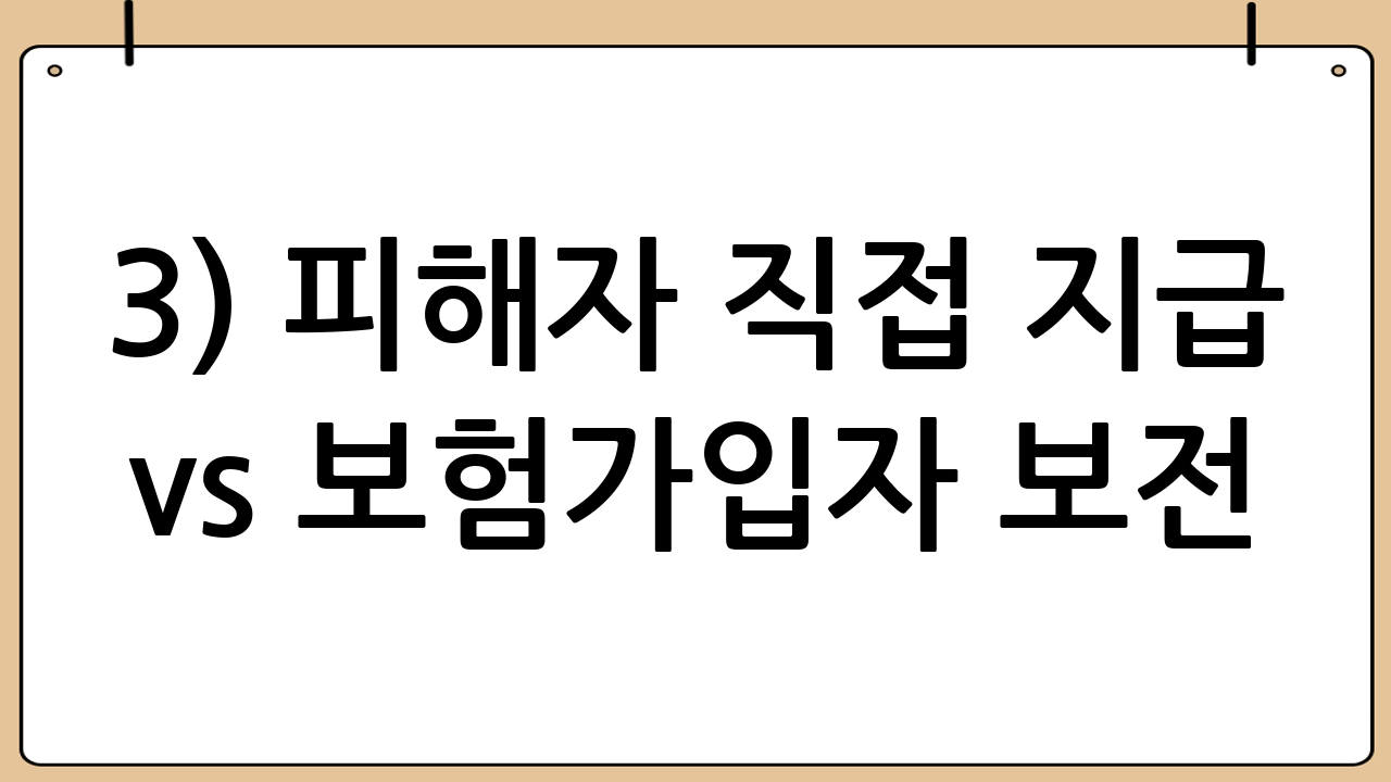 3) ‘피해자 직접 지급’ vs ‘보험가입자 보전’